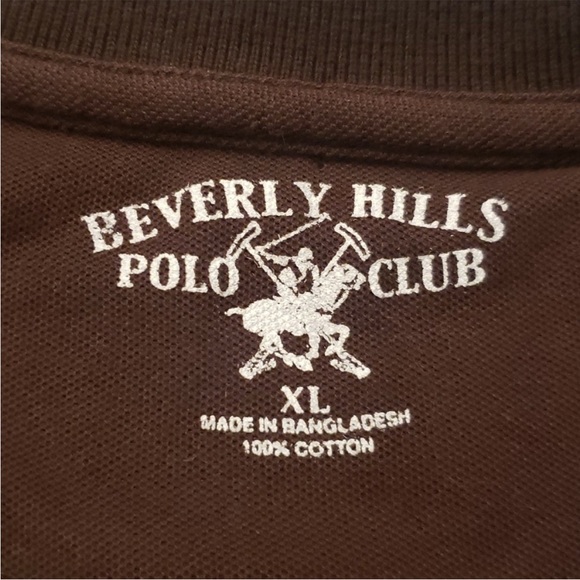 BEVERLY Hills Polo Club Polo Shirt Brown Blue
Striped Mens Size XL 100% Co - Picture 2 of 10